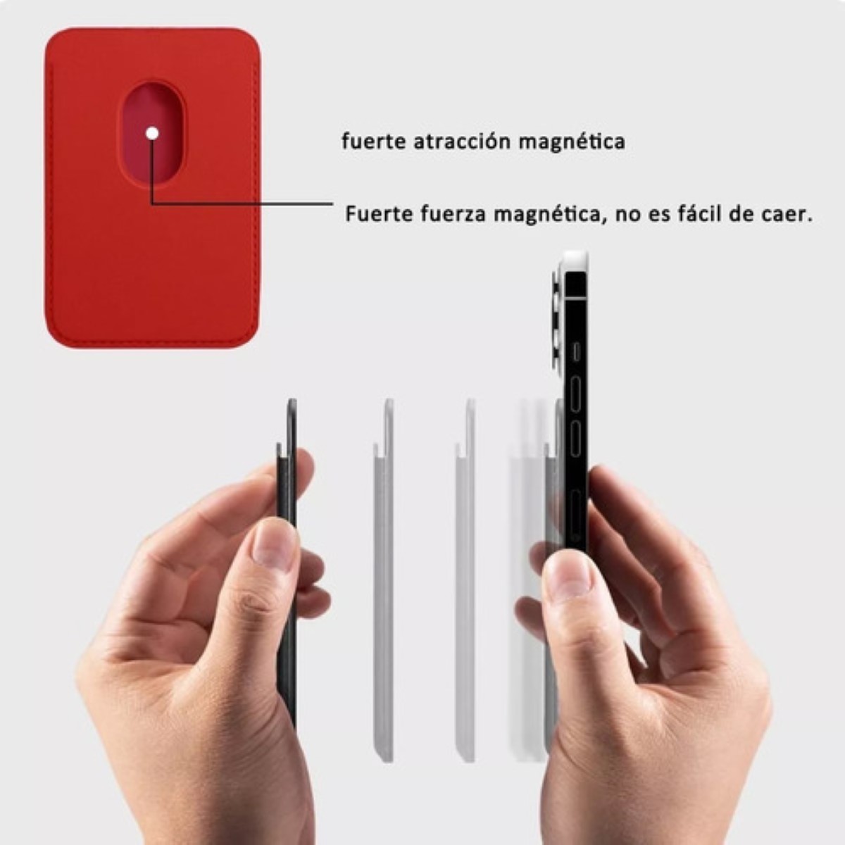 Cartera Magsafe Wallet Para iPhone Color Rojo