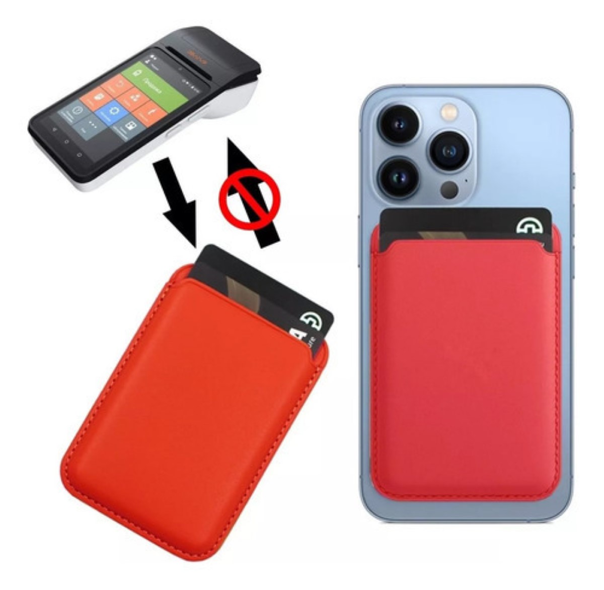 Cartera Magsafe Wallet Para iPhone Color Rojo