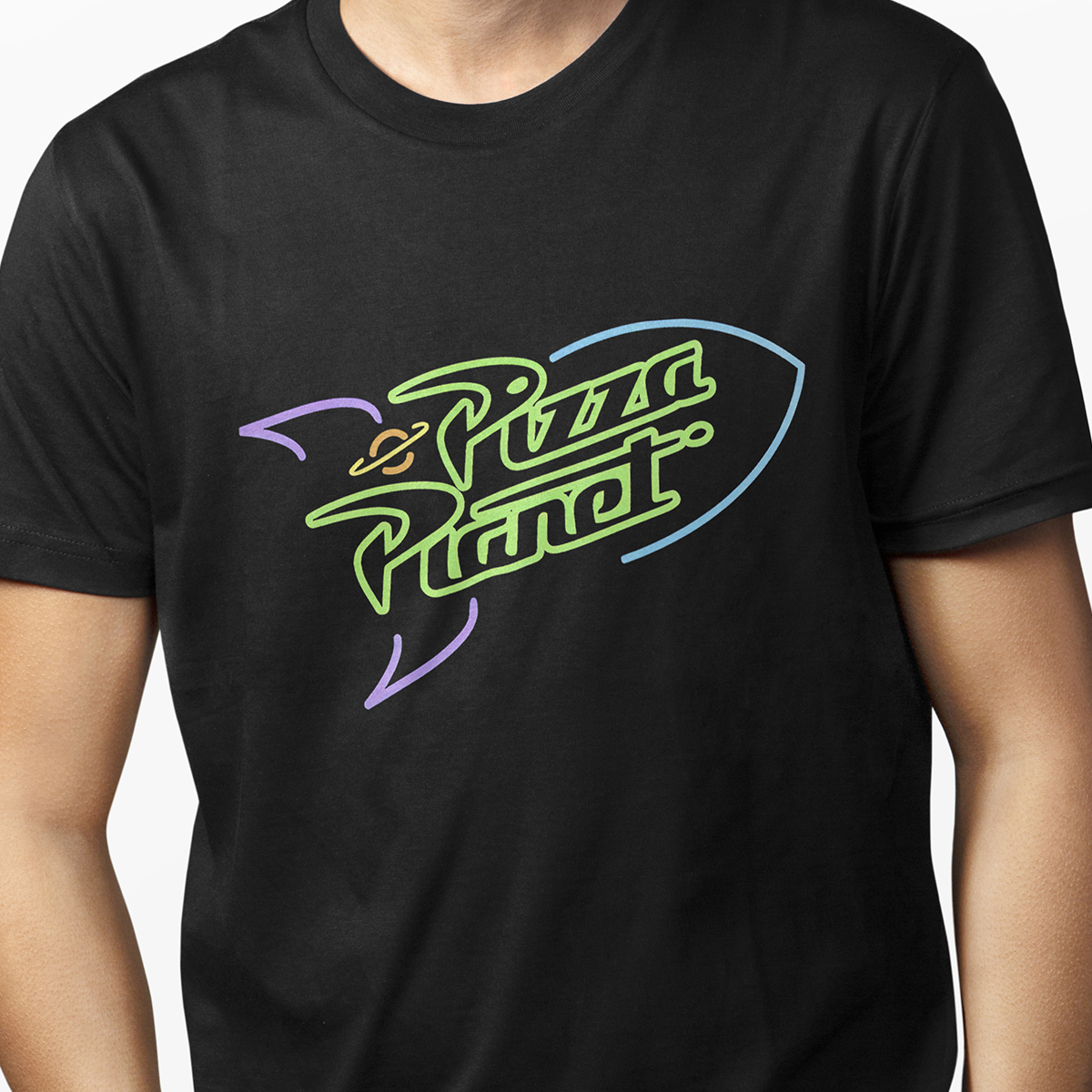 Playera Pizza Planet Toy story Negra para Caballero
