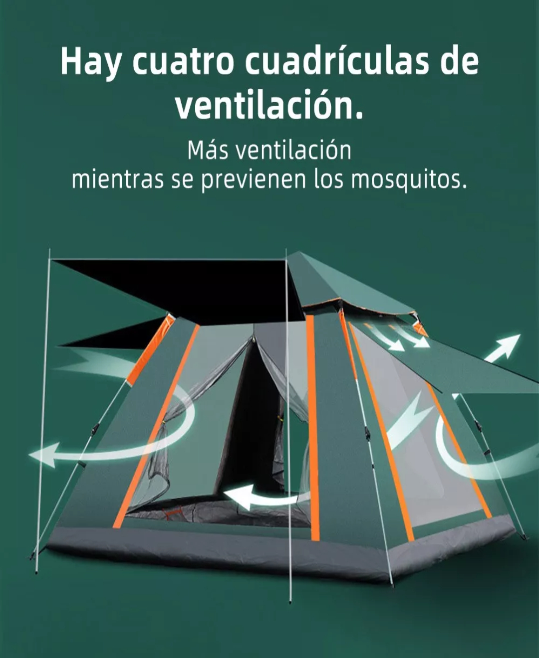 Tienda Casa Campaña Grandes Para Acampar 4-6persona215x215cm.