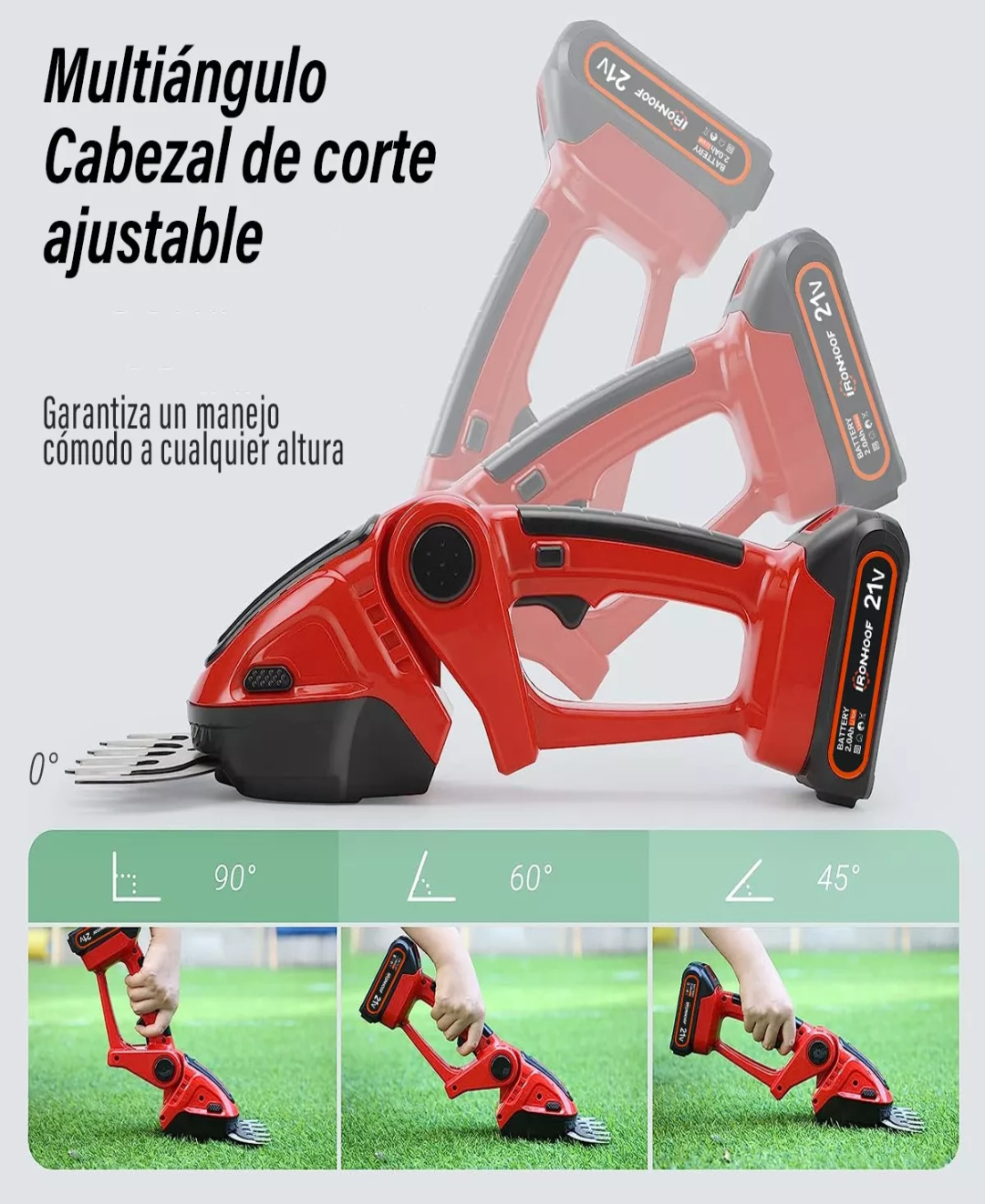 Mini Cortasetos Eléctrico Inalámbrico 2 En 1 Con 2 Baterías