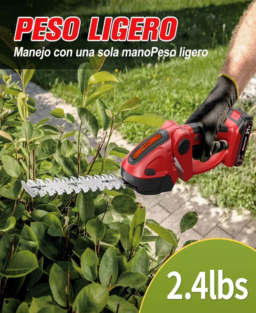 Mini Cortasetos Eléctrico Inalámbrico 2 En 1 Con 2 Baterías