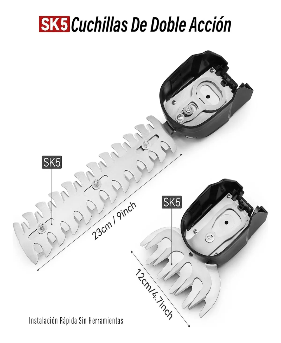 Mini Cortasetos Eléctrico Inalámbrico 2 En 1 Con 2 Baterías