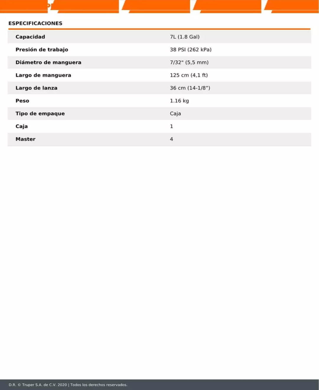 Fumigador 7 Litros Truper 10837
