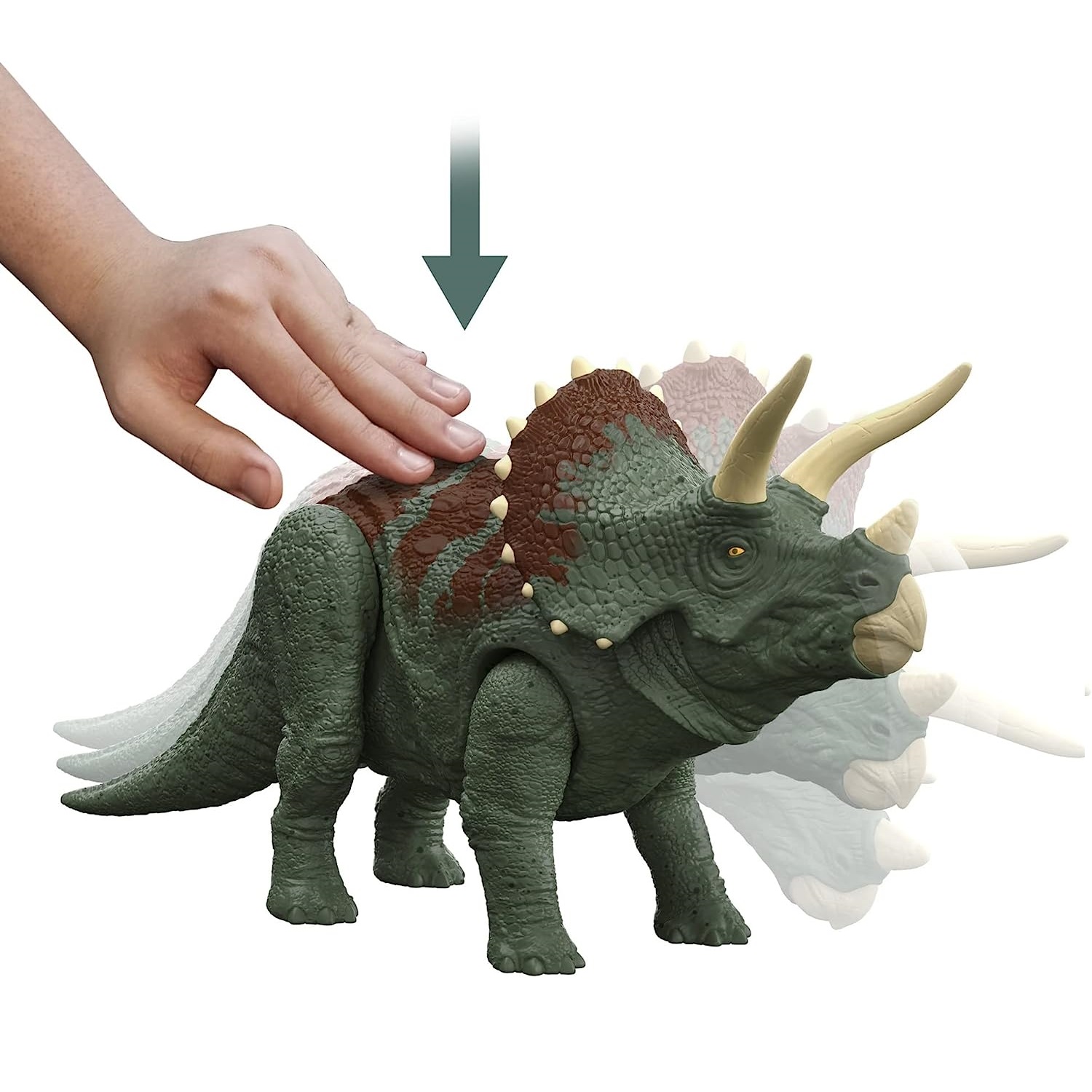 Triceratops Jurassic World Ruge y Ataca con Sonido y ataques Sorpresa