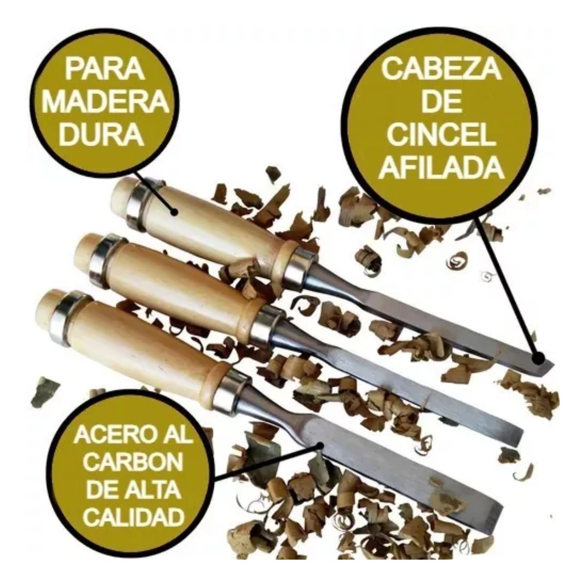 Cincel De Madera De Carpintero Cuchillo Para Tallar 12 Pzs Marron Claro