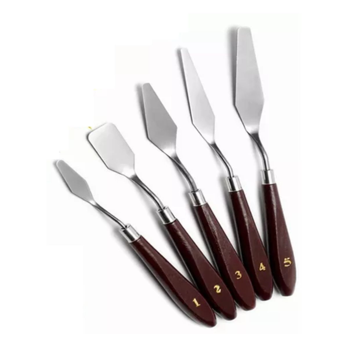 Espatulas Pintar Oleo Arte Escultura Pintura Artista 5 Pzs Marrron