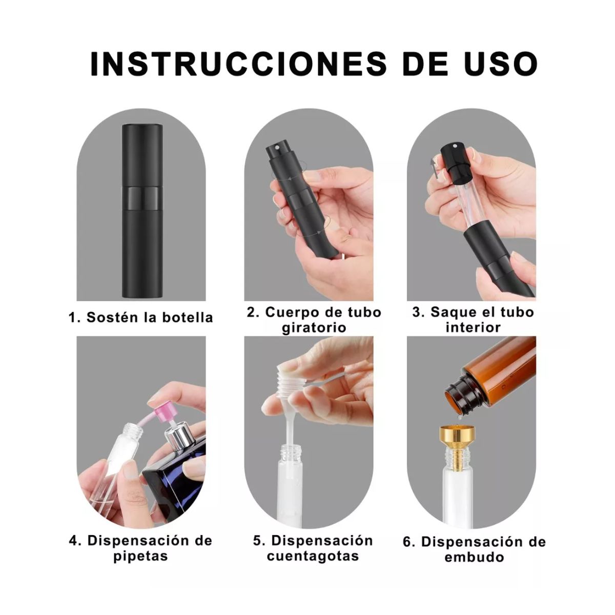 5 Mini Atomizador Para Perfume Botella De Perfume Spray 8ml Azul/Negro/Rosa/Dorado/Plata