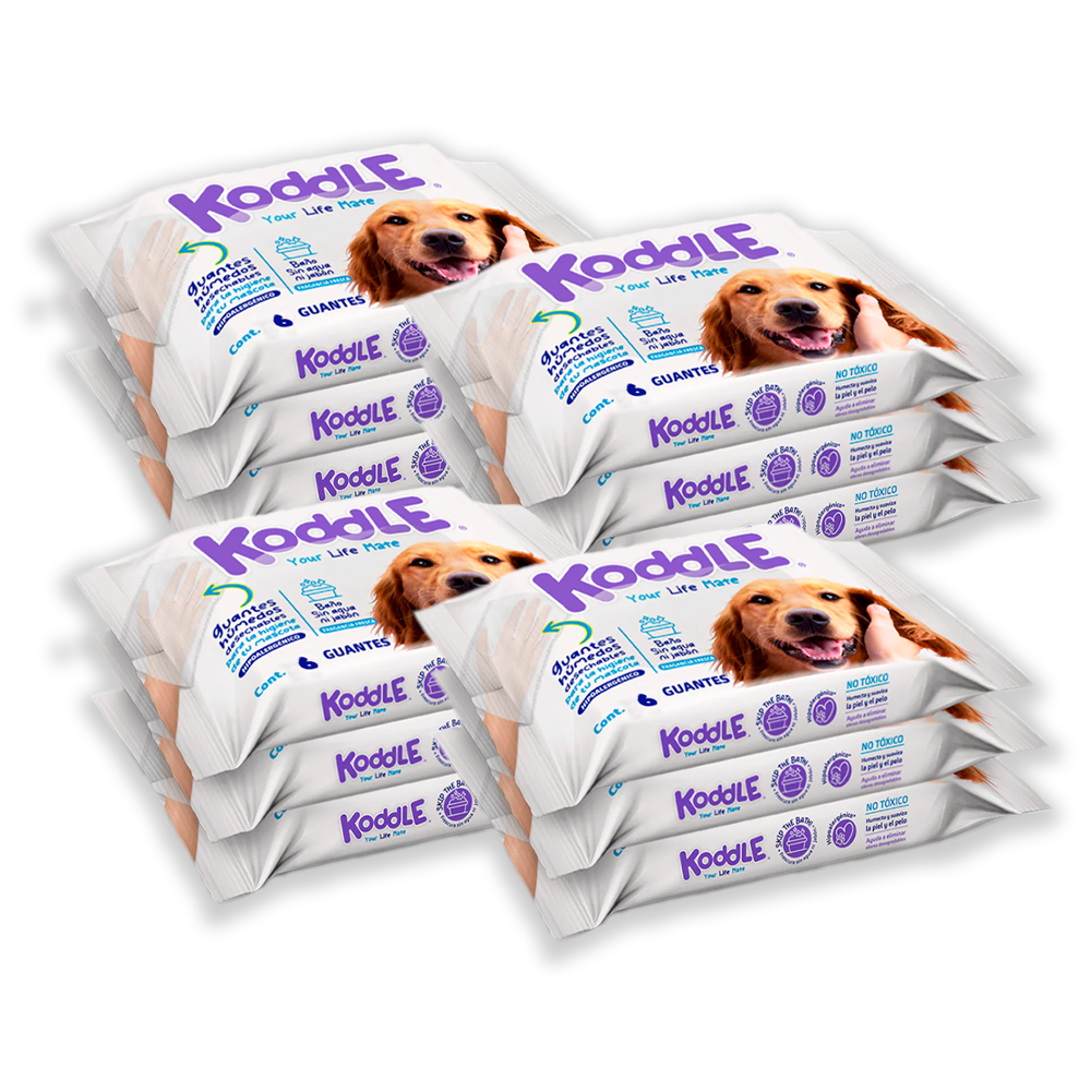 Koddles Guantes Humedos Baño Mascotas Perro Gato Conejo Cuyo Hamster Raton Ratas Huron