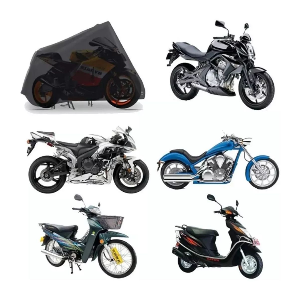 Funda Motocicleta impermeable contra UV Negra