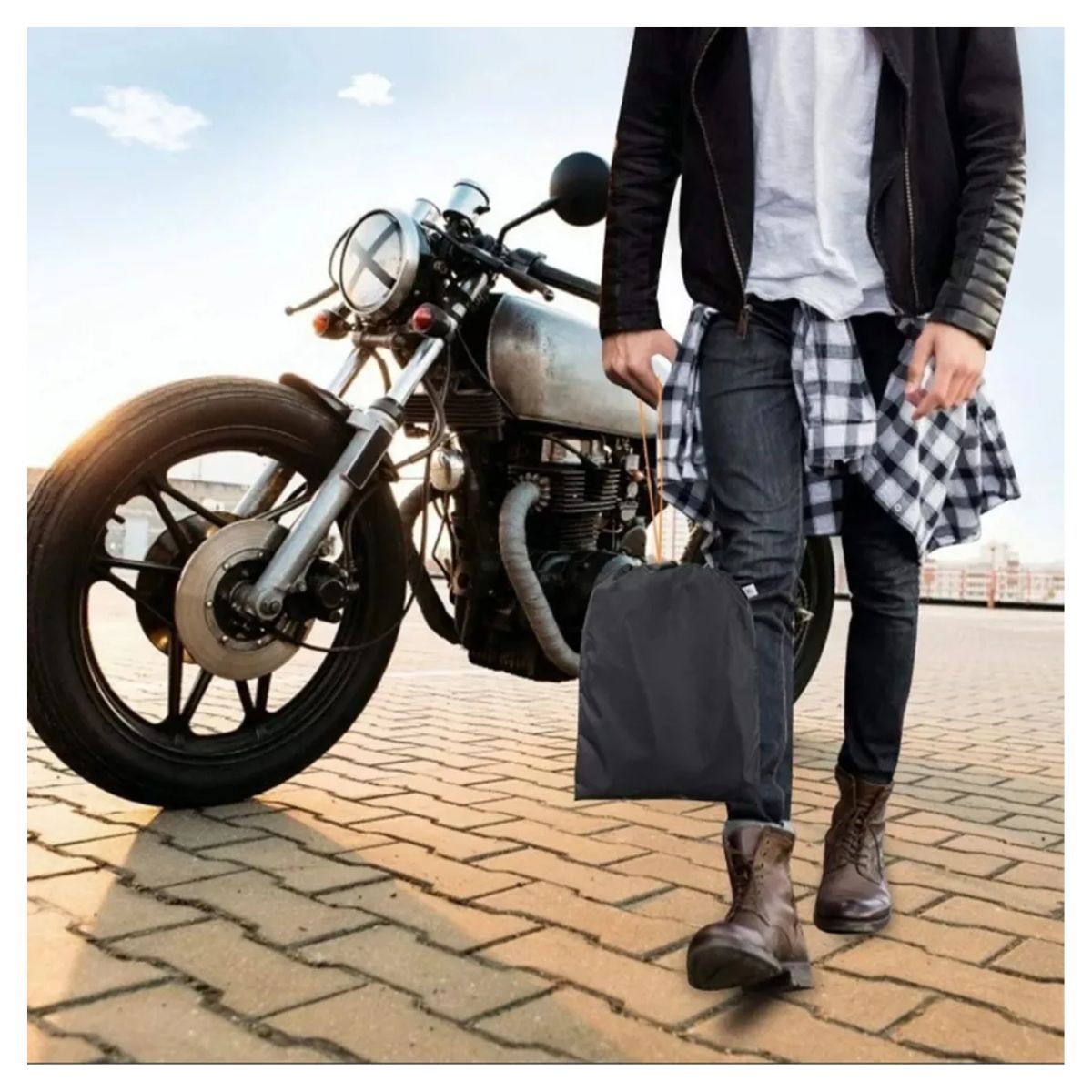 Funda Motocicleta impermeable contra UV Negra