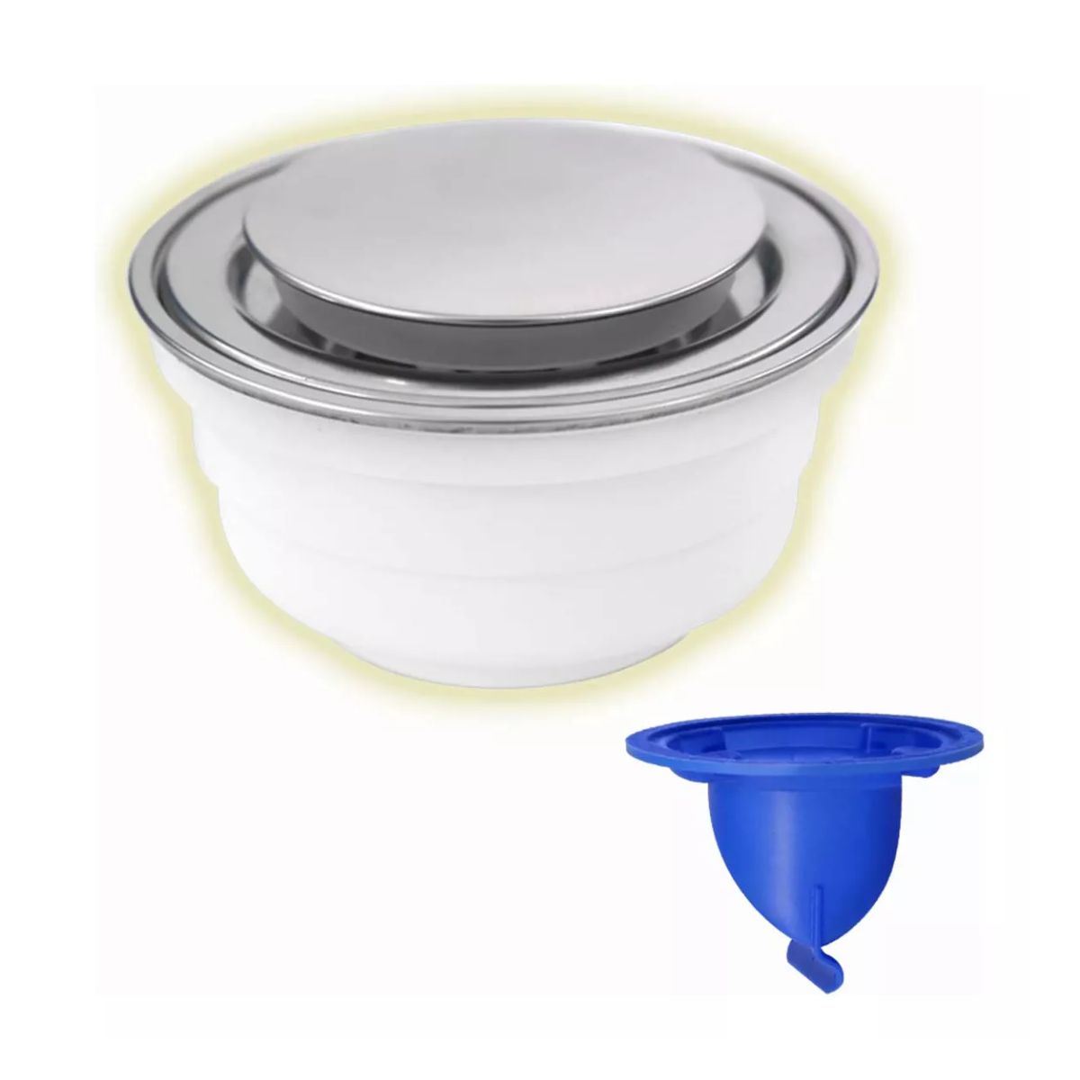 Coladera Redonda Universal Push C/ Membrana Blanco