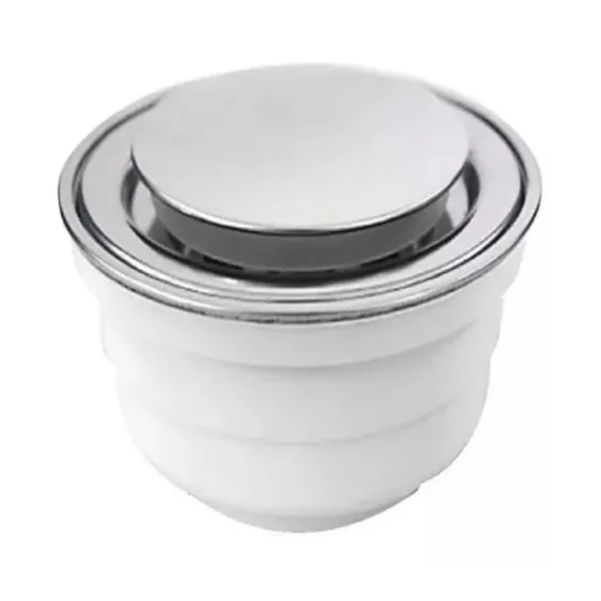 Coladera Redonda Universal Push C/ Membrana Blanco