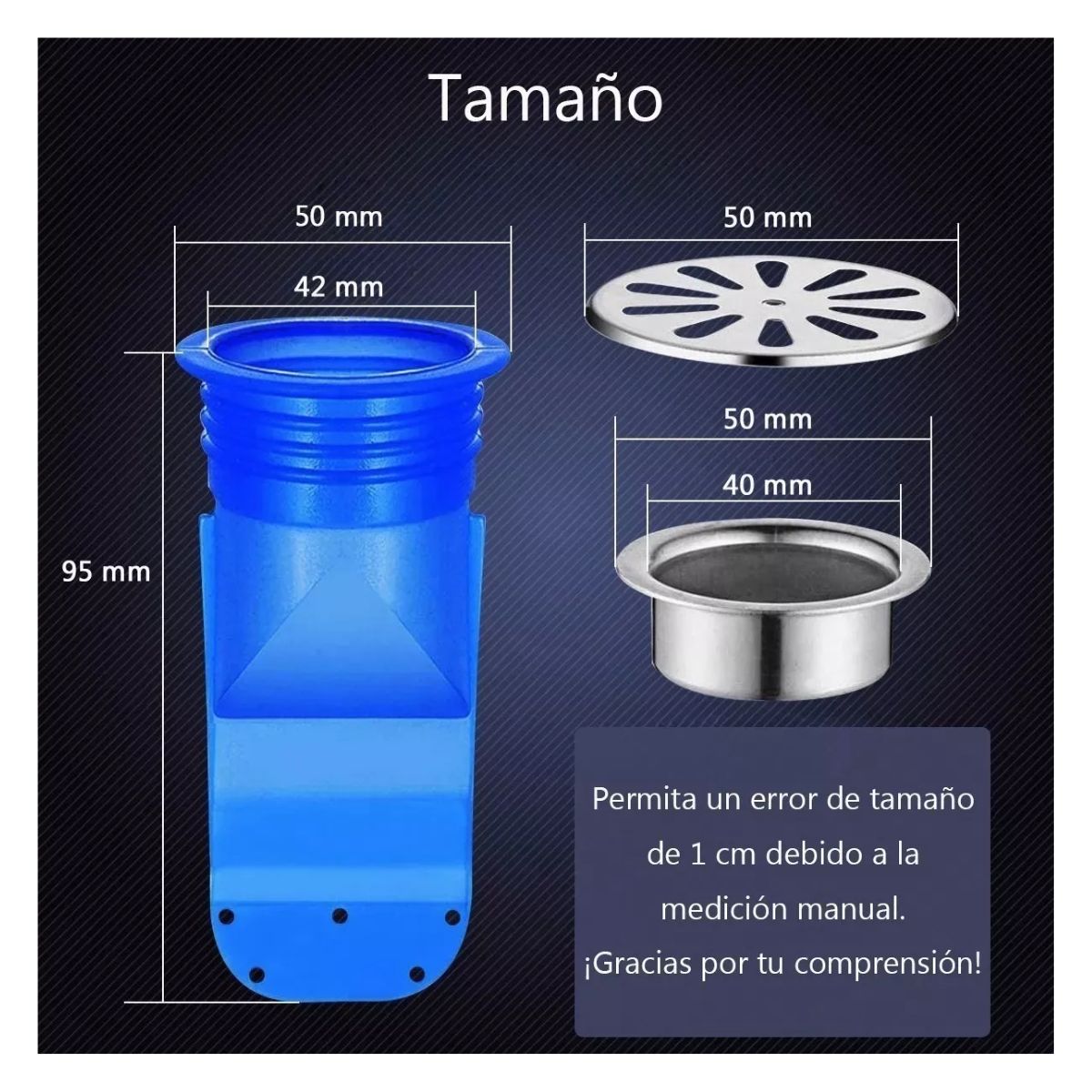 Válvula Antiolores+no Retorno+anti Bichos, Para Coladera 6pz Azul