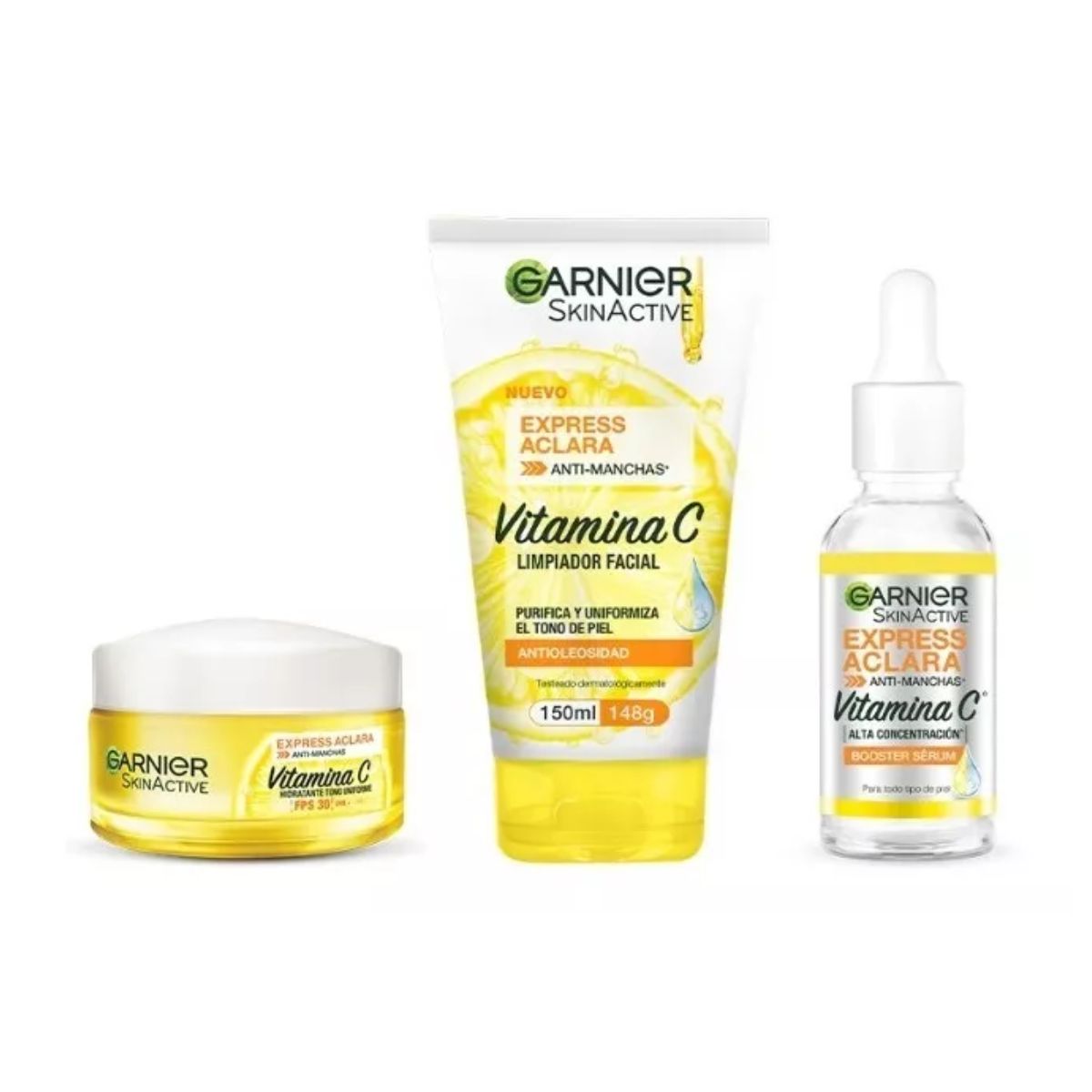 Kit garnier express Aclara Serum, crema, gel con vitamina C