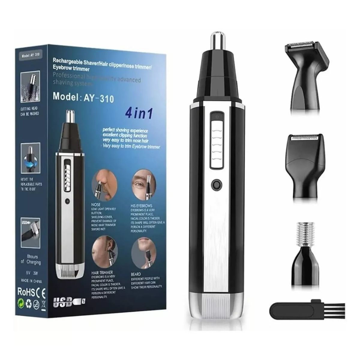 Rasuradora de barba, narizy oreja Negra