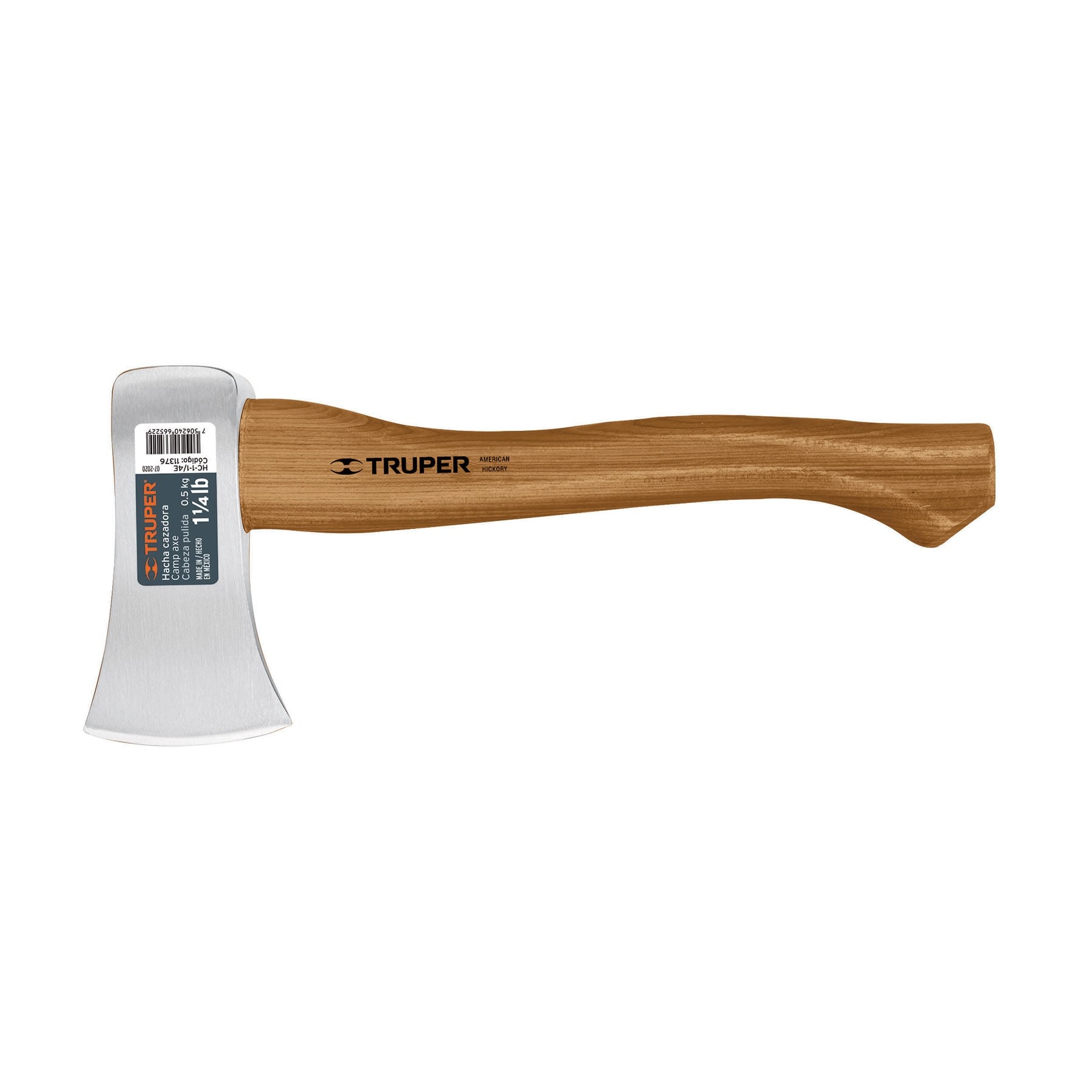 HACHA CAZADORA, 1-1/4 LB, MANGO HICKORY 14", CABEZA PULIDA TRUPER 11376