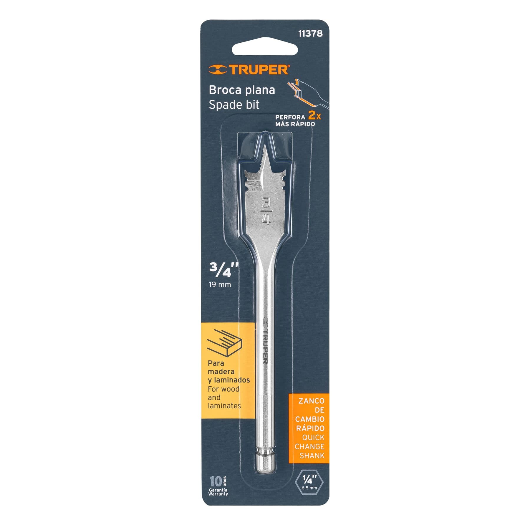 BROCA PLANA DE MANITA 3/4" PARA MADERA, TRUPER 11378 