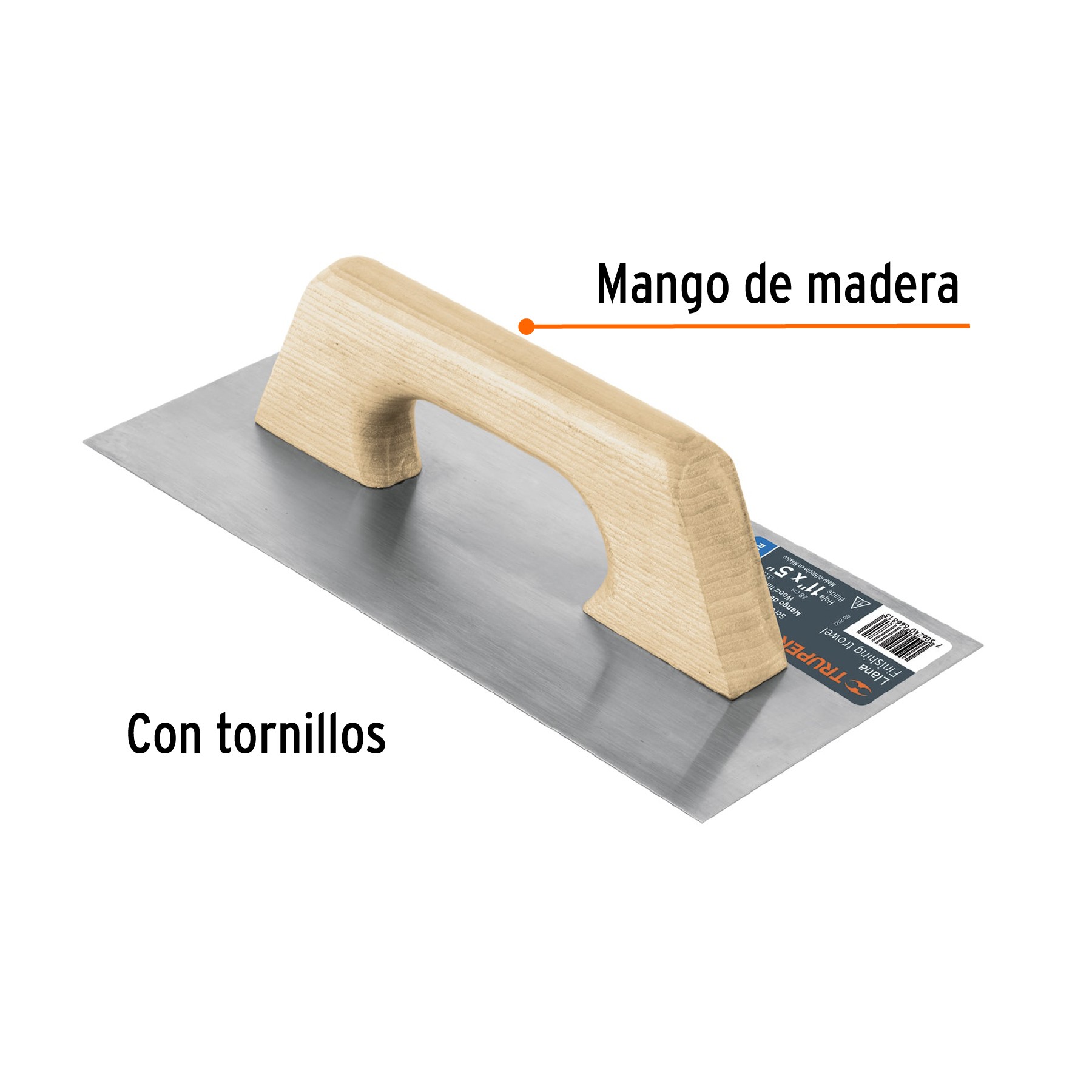 LLANA CANTO RECTO TIPO ESPAÑOL, MANGO DE MADERA, TRUPER 11392