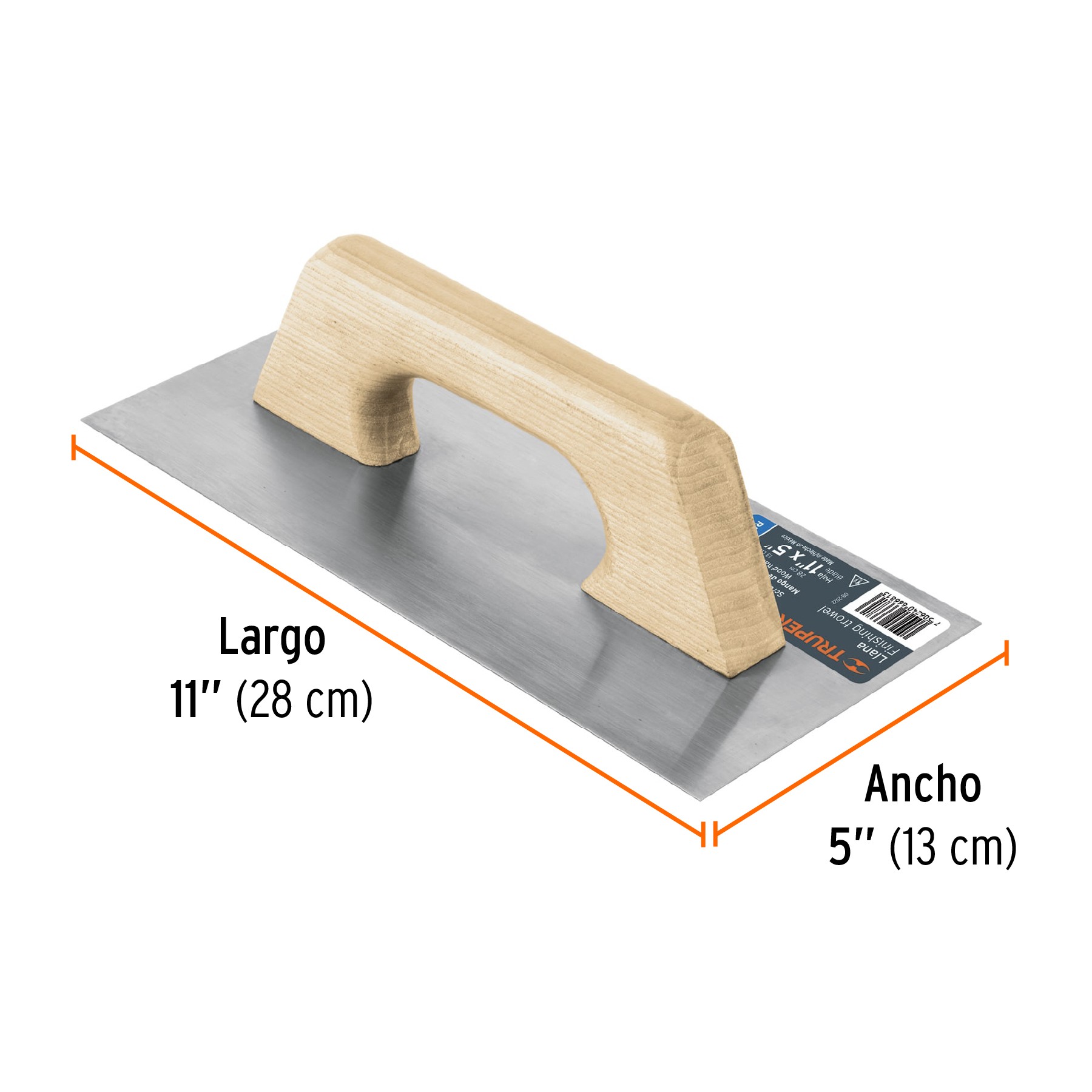LLANA CANTO RECTO TIPO ESPAÑOL, MANGO DE MADERA, TRUPER 11392
