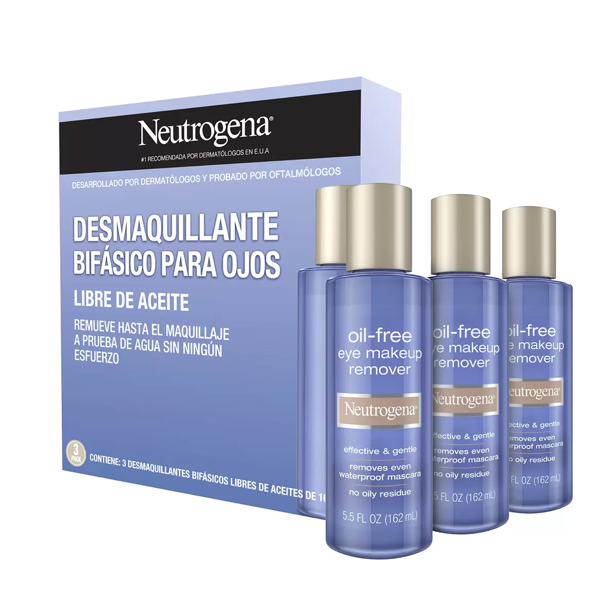 Neutrogena Desmaquillante Bifásico de ojos 3 pzas de 162 ml