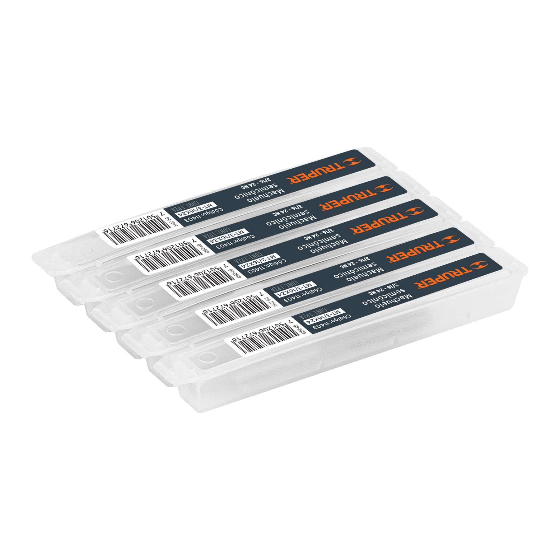 MACHUELO SEMICÓNICO 3/16" X 24 CUERDA GRUESA, TRUPER 11403