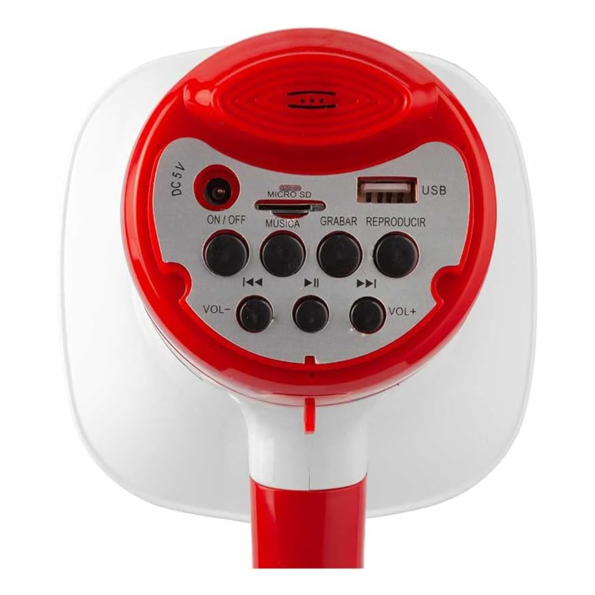Megáfono Mitzu MEG-650RD recargable 20w 700mts blanco con rojo.