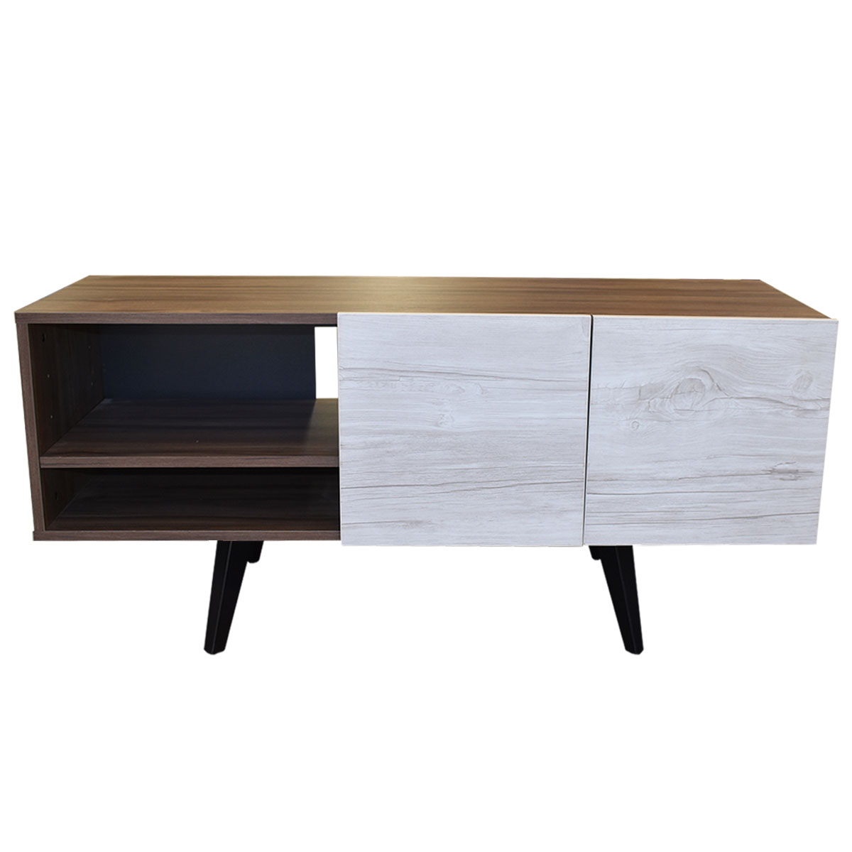  Mueble para TV de 50" Suecia  Elegante e Inteligente  Hogare Parota Blanco 