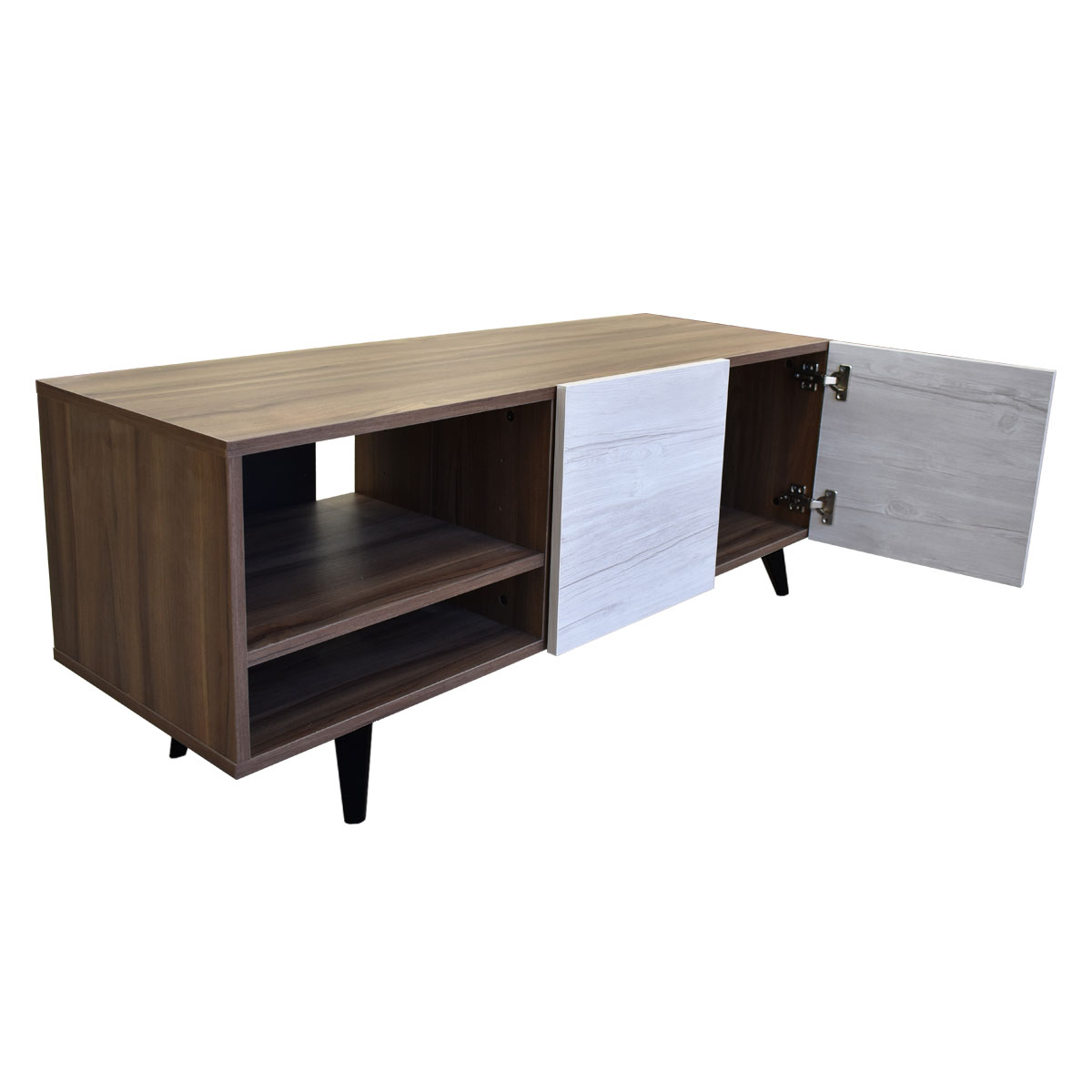 Mueble para TV de 50" Suecia  Elegante e Inteligente  Hogare Parota Blanco 