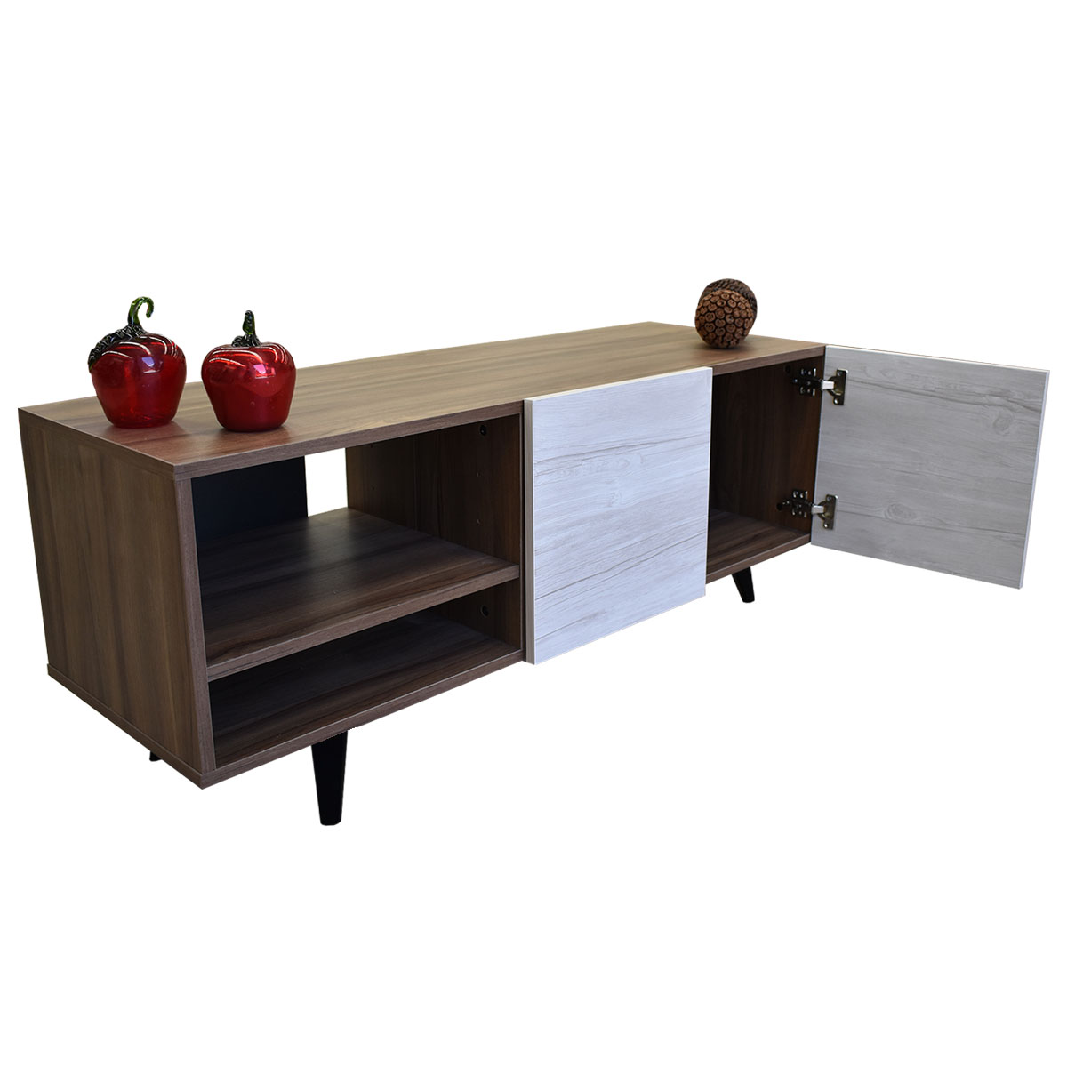  Mueble para TV de 50" Suecia  Elegante e Inteligente  Hogare Parota Blanco 