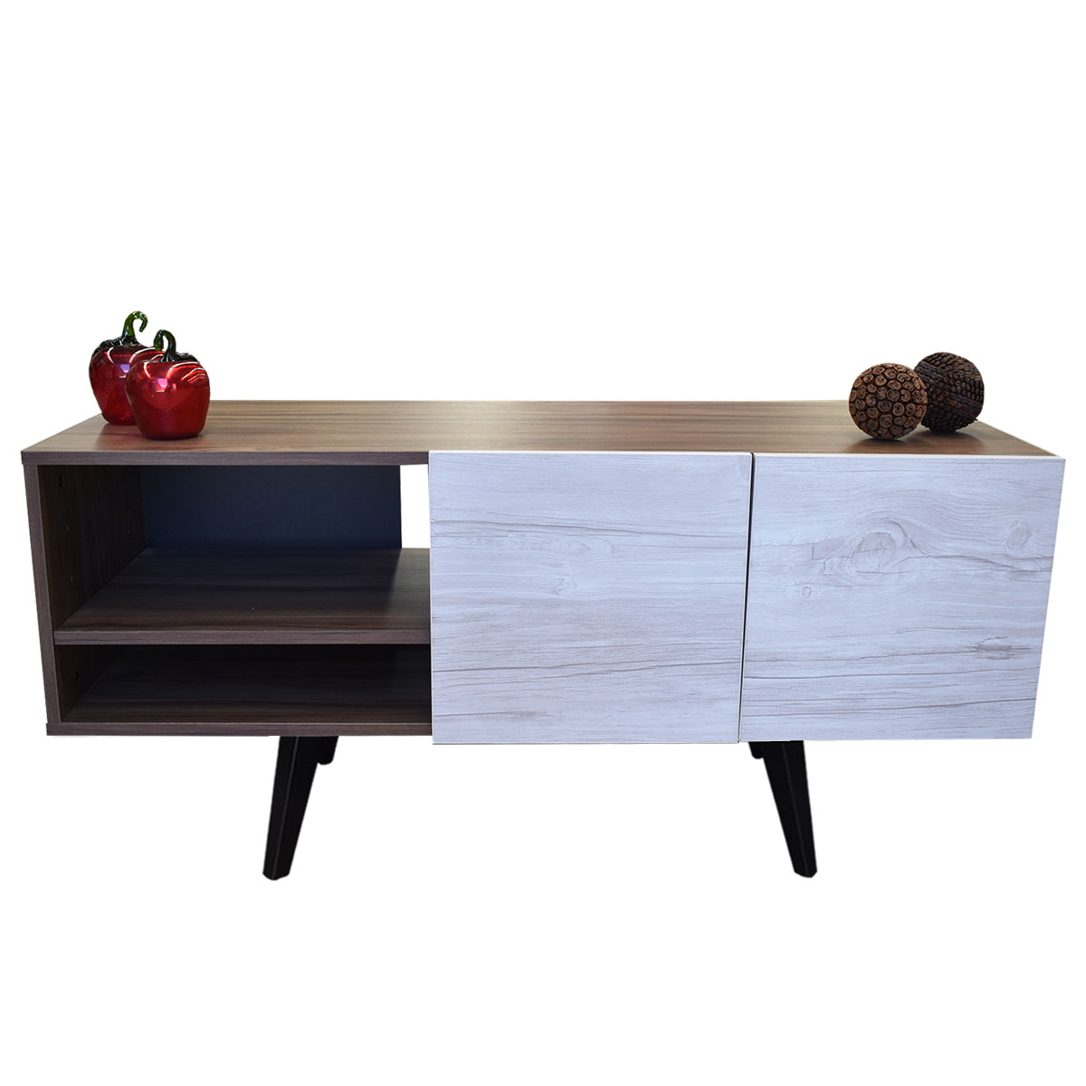  Mueble para TV de 50" Suecia  Elegante e Inteligente  Hogare Parota Blanco 