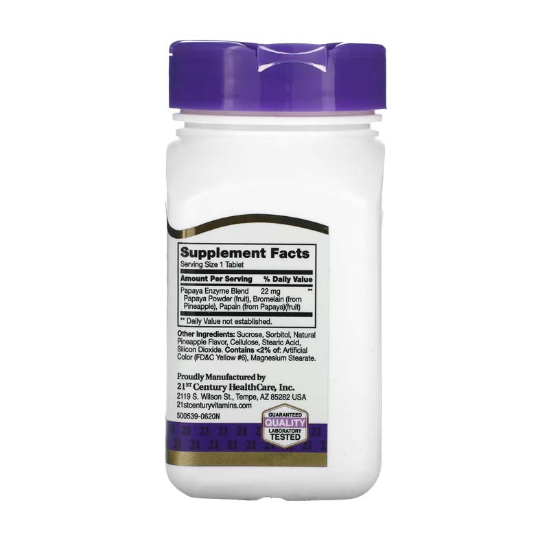 Enzimas Papaya Century 21st Digestivas 100 Capsulas