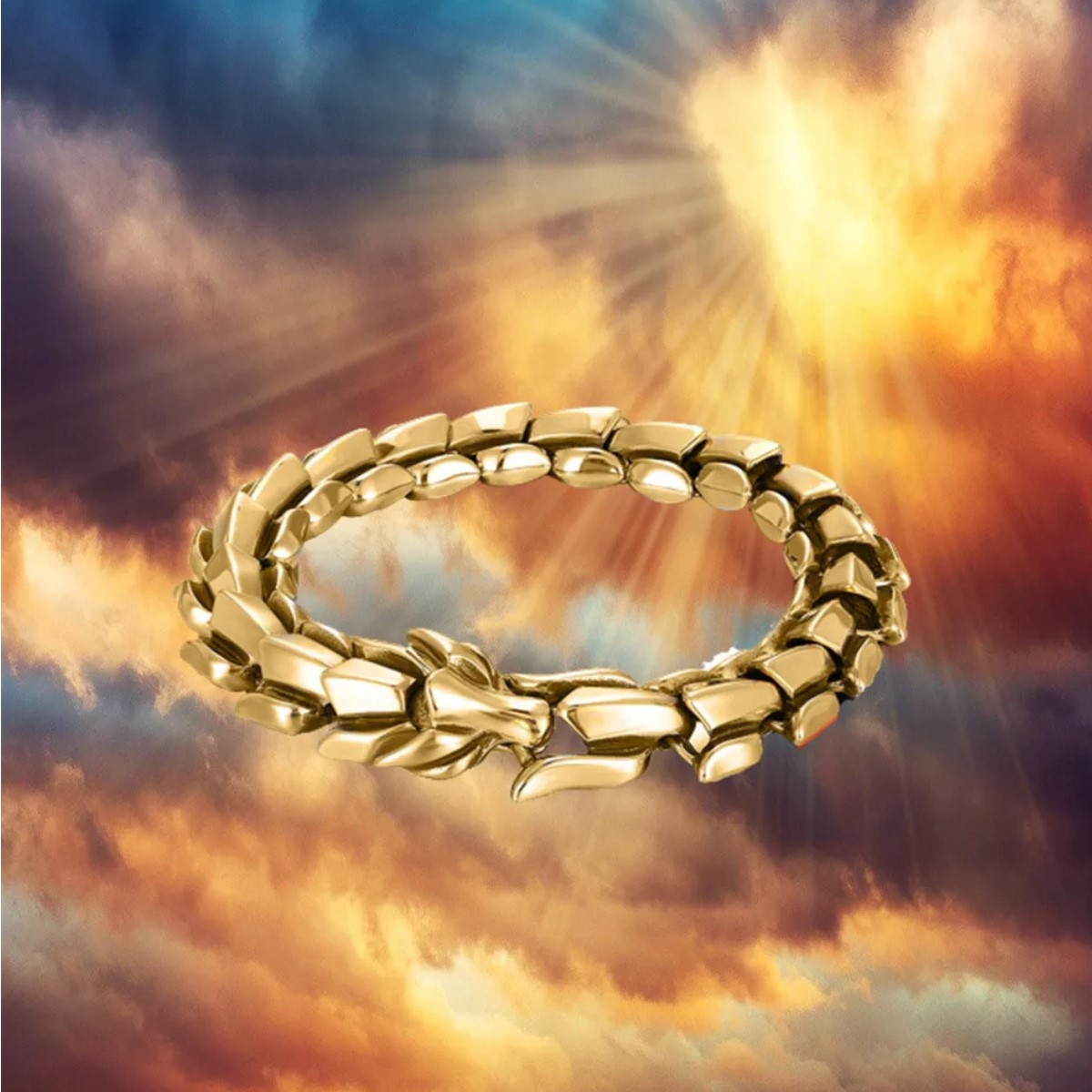 Pulsera cadena joyería mano dorado Acero Inoxidable Dragón Escamas adorno decoración.