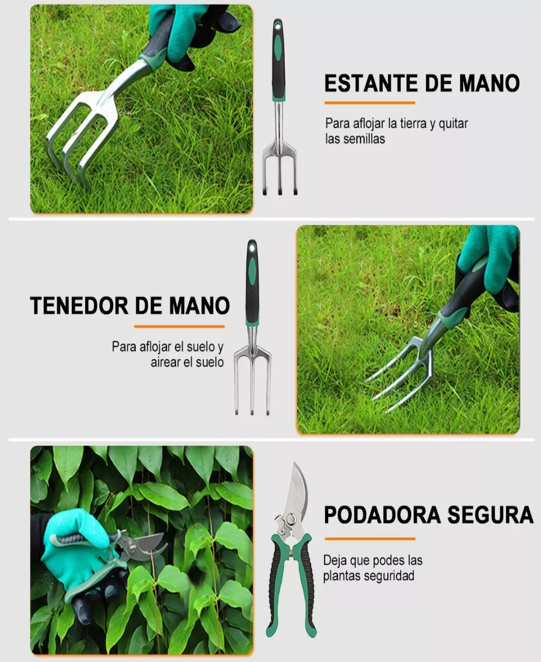 Juego De Herramientas De Jardín Kit Manual Jardinería 11pzs