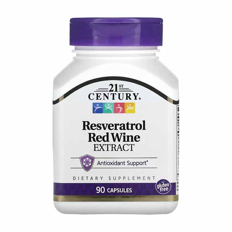 Resveratrol 200mg 90 capsulas 21st Century con Extracto de Vino Tinto Antioxidante