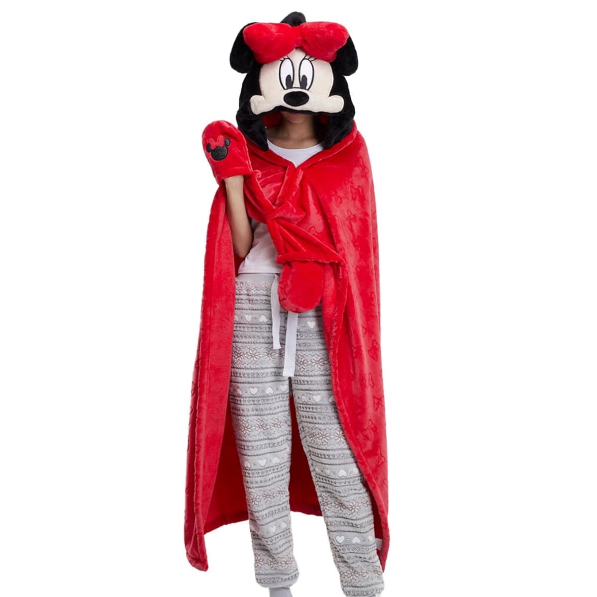 Capa de descanso de Minnie Mouse de Disney, roja, con capucha a