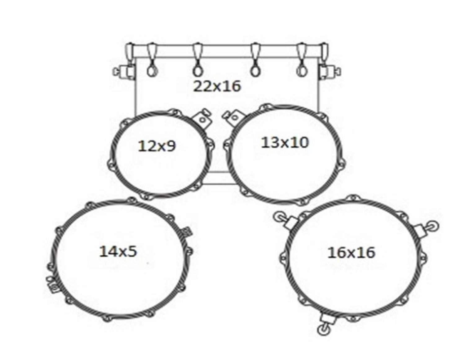 Mapex Tornado Tnd5254tcns Bateria completa Bright Blue Sparkle