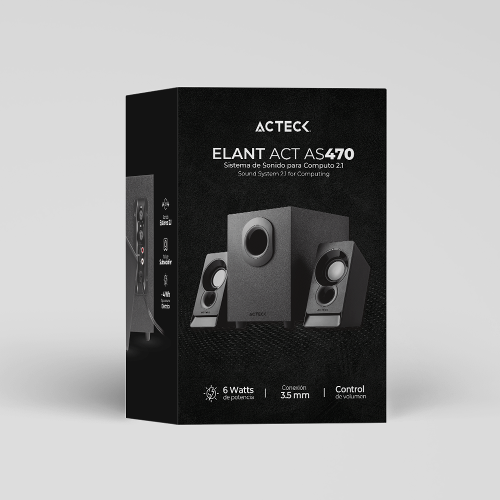 Sistema De Sonido Elant Act As470 2.1 Ch Subwoofer Alambrico Acteck