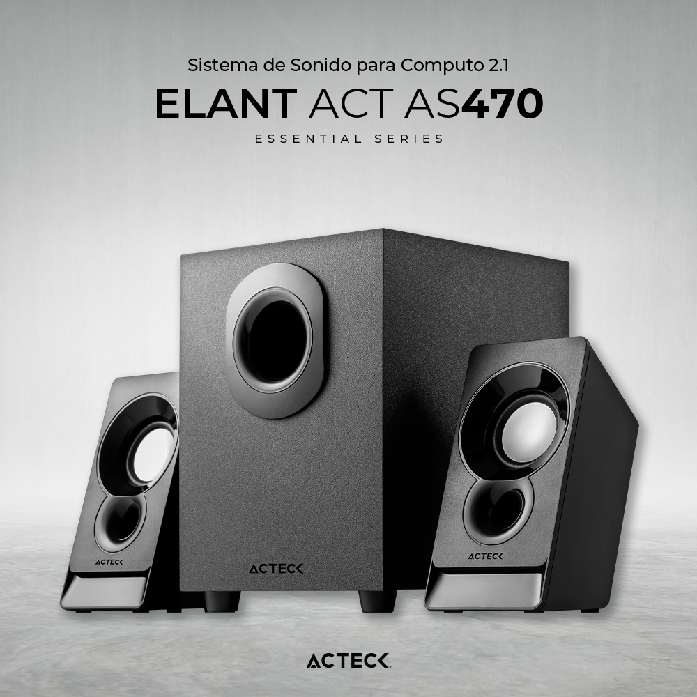 Sistema De Sonido Elant Act As470 2.1 Ch Subwoofer Alambrico Acteck