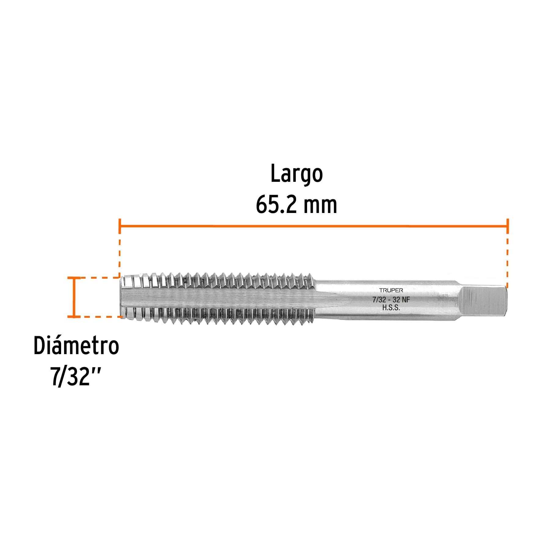 MACHUELO SEMICÓNICO 7/32" X 32, CUERDA FINA, TRUPER 11420