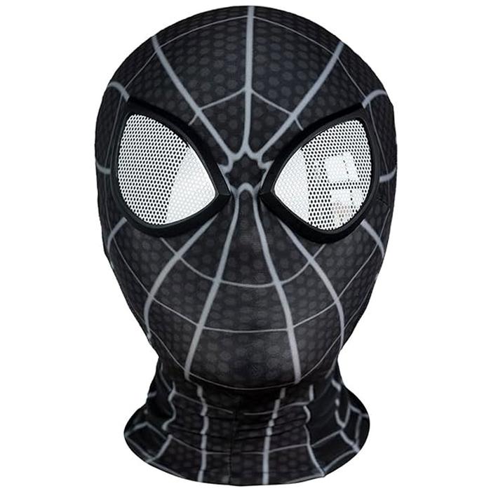 Hombre araña Máscaras Modernas MXRKI-003-1 3Pzas 59cm Diámetro Poliéster Negro Máscara Spiderman, SpiderBlack02
