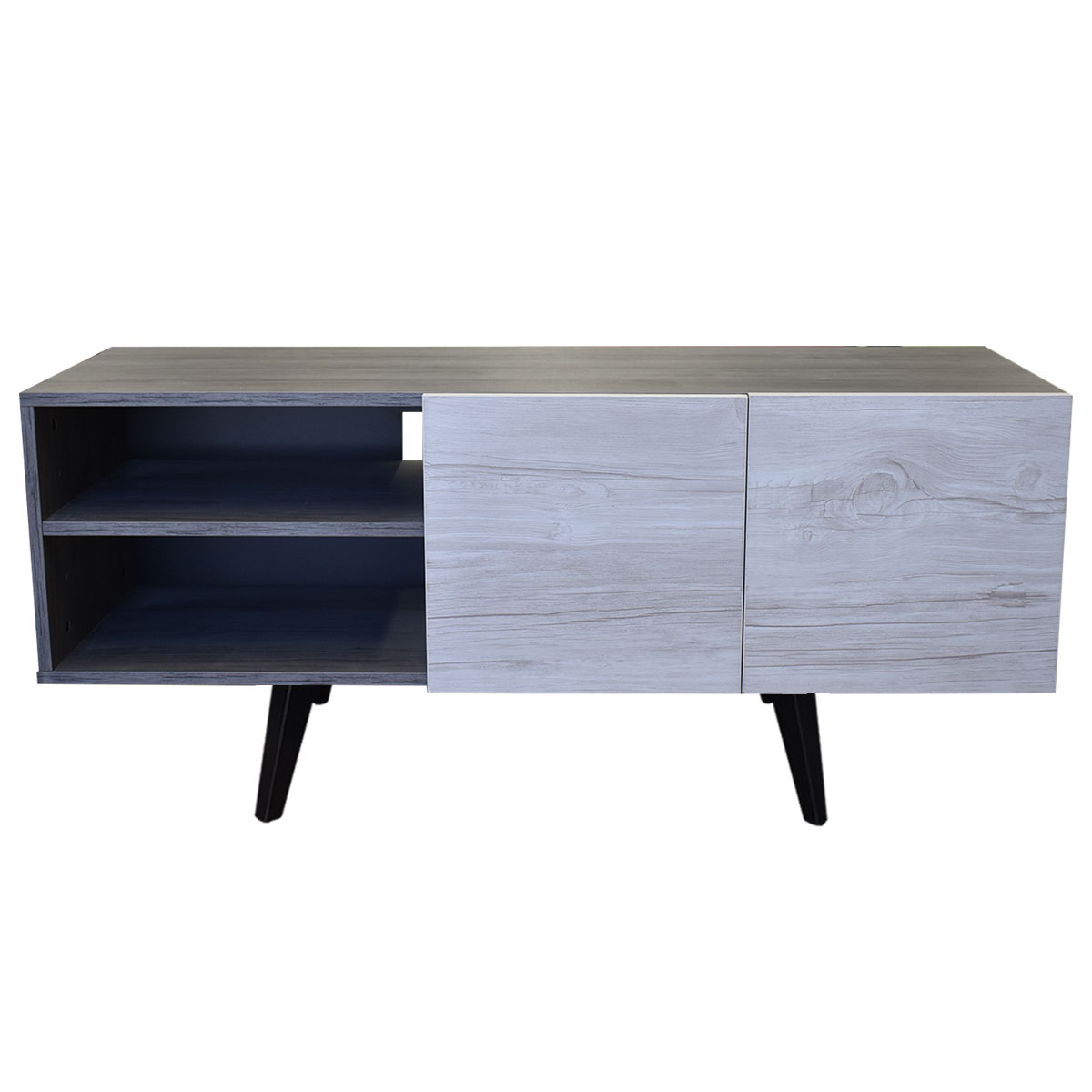 Mueble para TV de 50" Suecia Elegante y Minimalista Hogare Gris Blanco