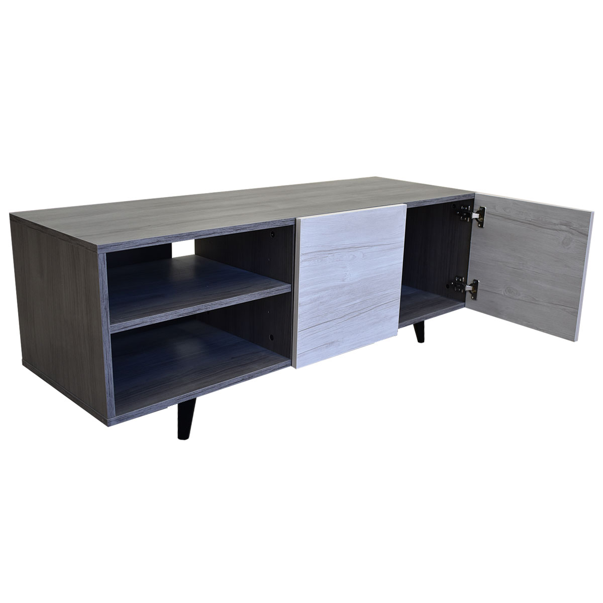 Mueble para TV de 50" Suecia Elegante y Minimalista Hogare Gris Blanco