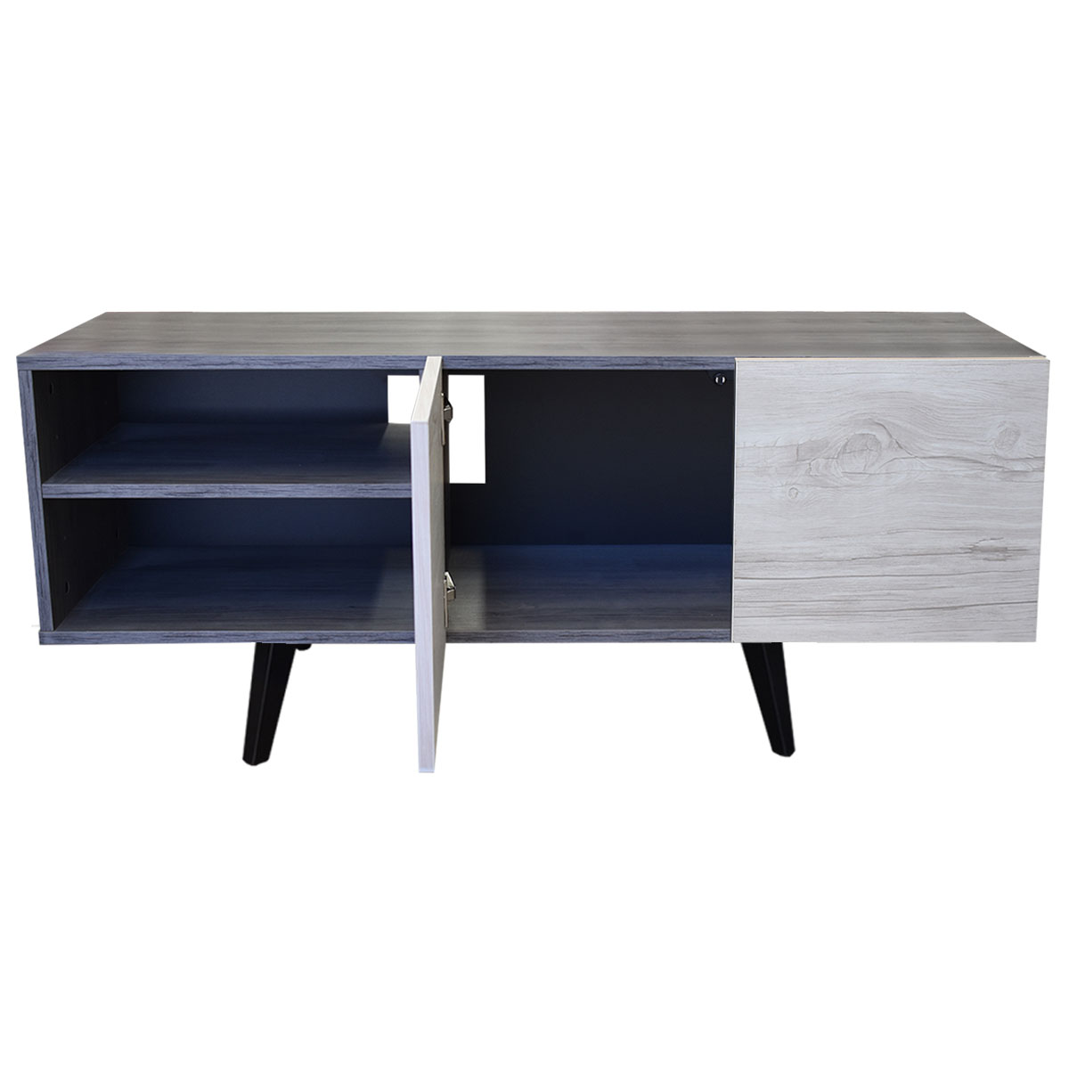 Mueble para TV de 50" Suecia Elegante y Minimalista Hogare Gris Blanco