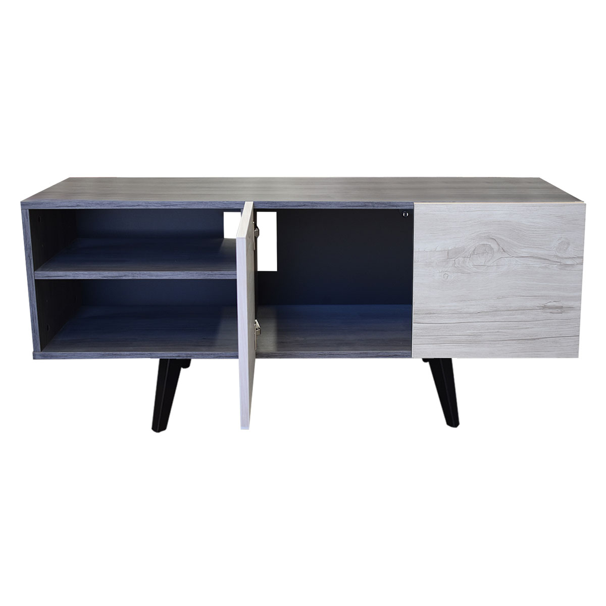 Mueble para TV de 50" Suecia Elegante y Minimalista Hogare Gris Blanco