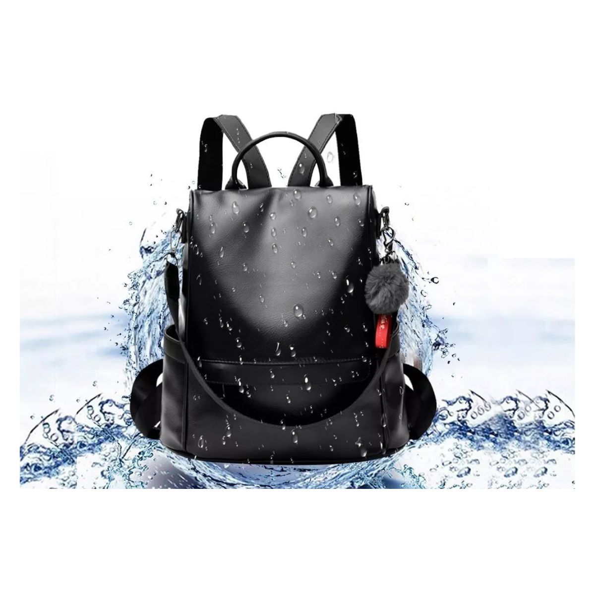 Mochila mujer anti robo negra