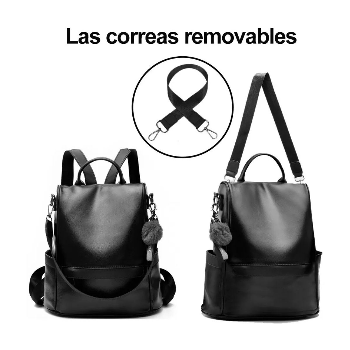 Mochila mujer anti robo negra