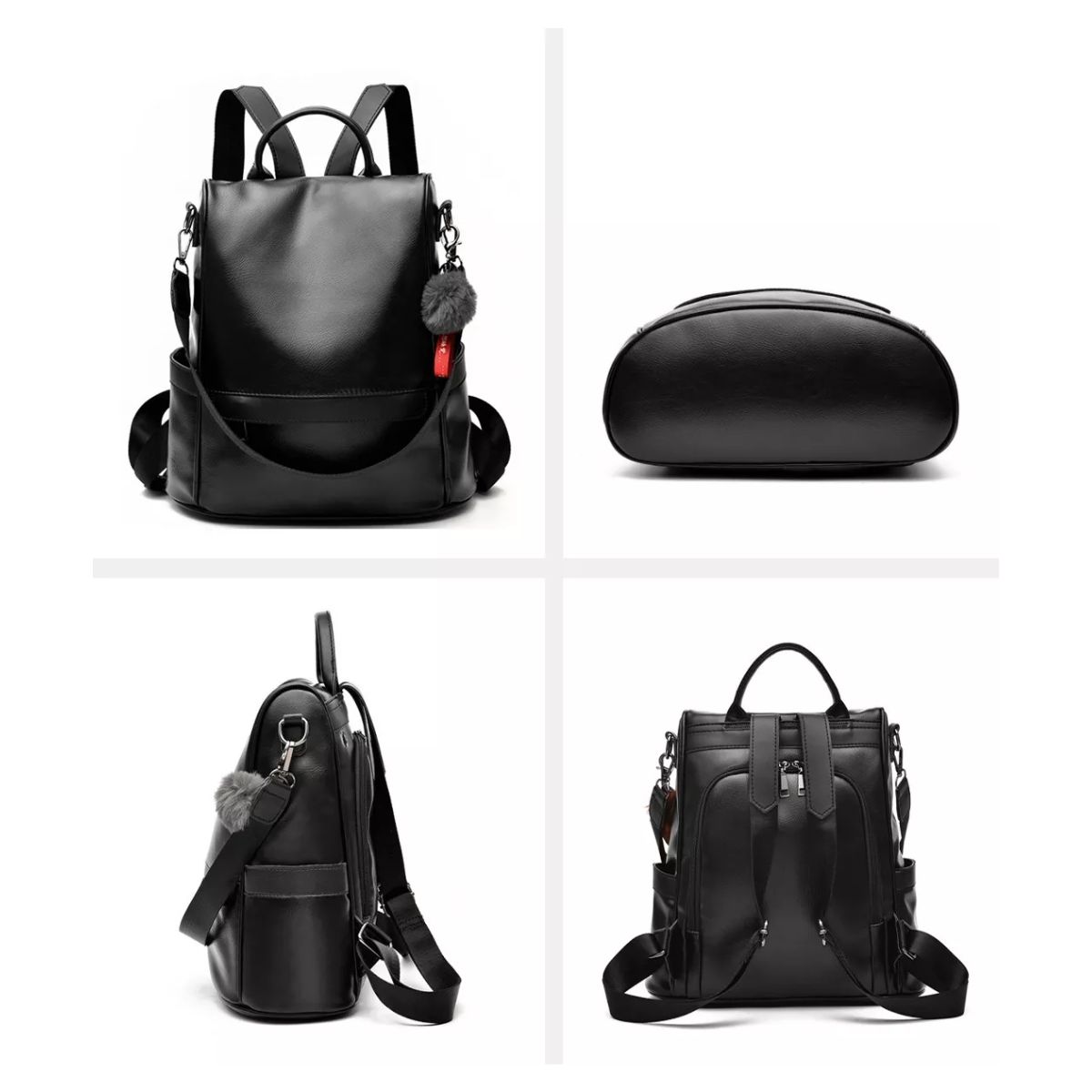 Mochila mujer anti robo negra