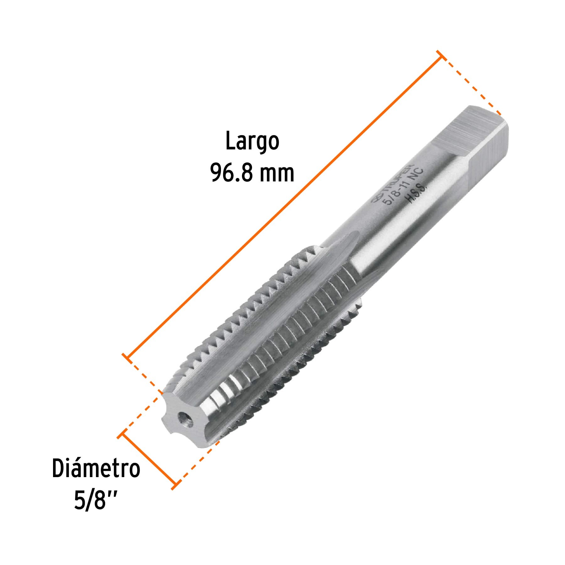 MACHUELO SEMICÓNICO 5/8"X11 UNC, ESTUCHE INDIVIDUAL, TRUPER 11423