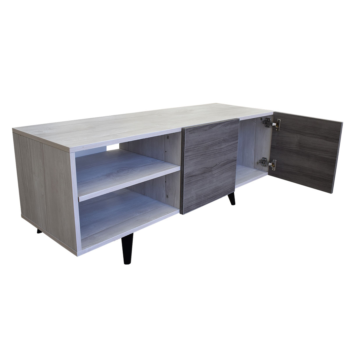  Mueble para TV de 50" Suecia  Elegante y Moderno Hogare  Blanco Gris 